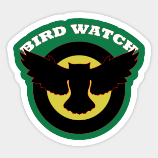 Bird Watch with Owl Silhouette Sticker